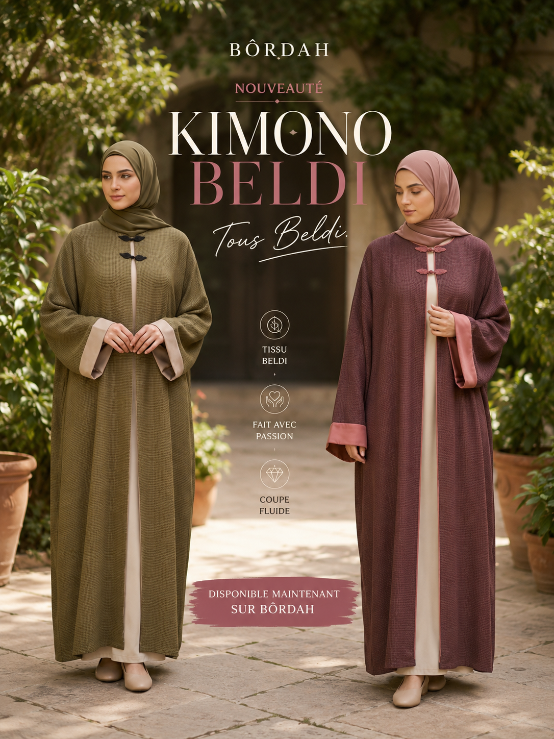 Kimono Beldi Tissu d'Inde Doublure Satin – Brandebourgs Artisanaux | Bordah