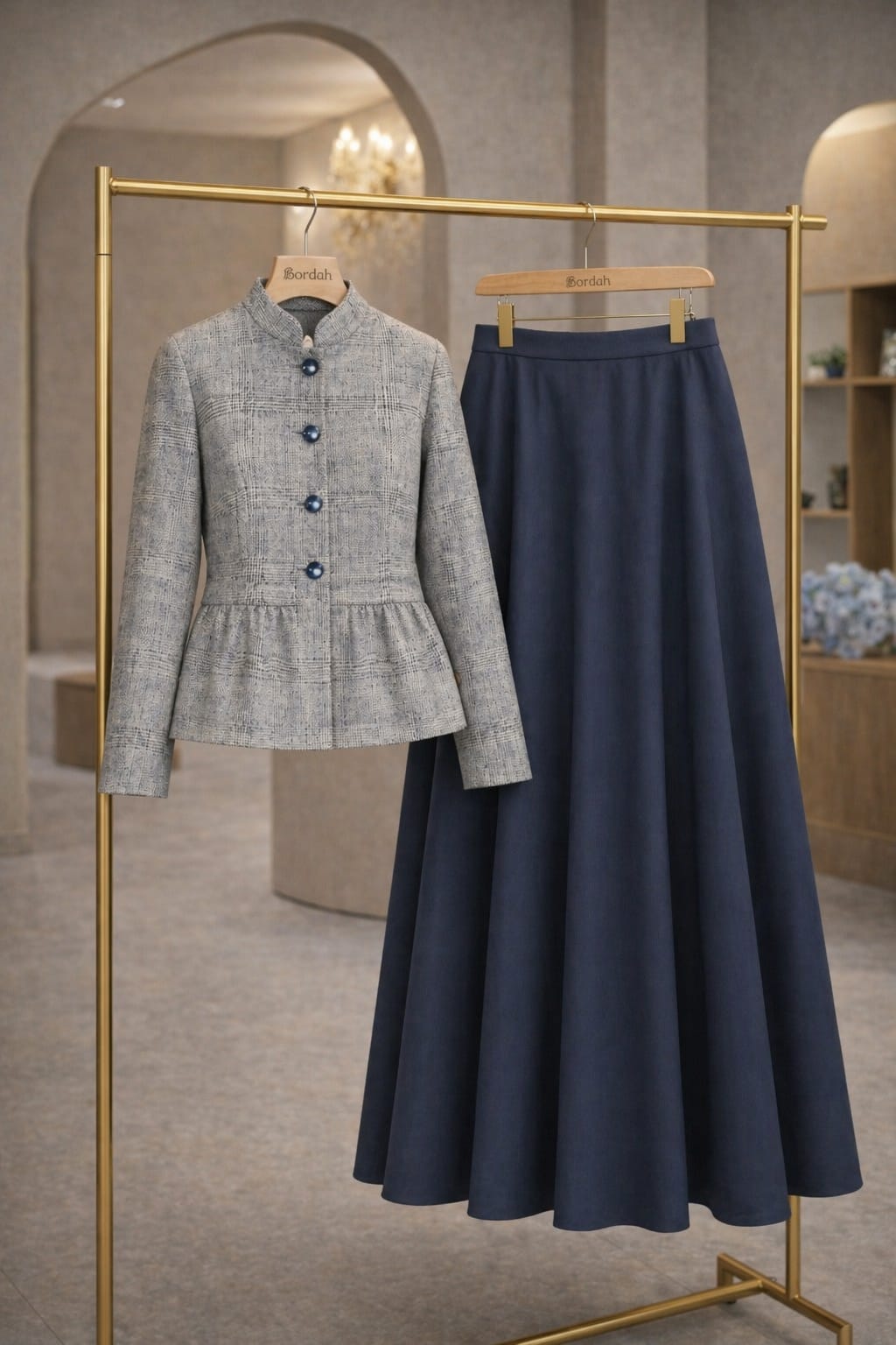 Ensemble élégant  – Jupe longue & veste structurée BORDAH