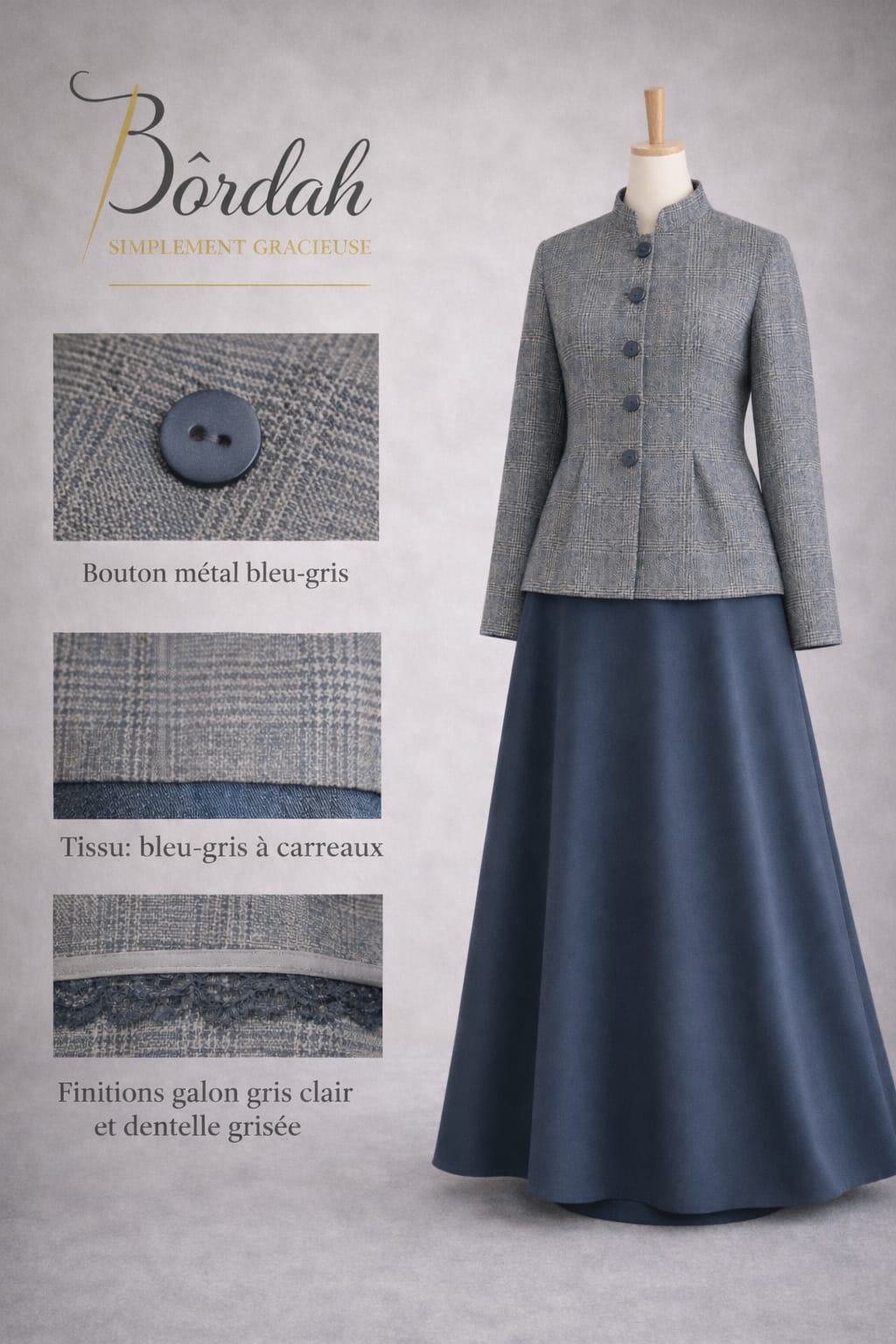 Ensemble élégant  – Jupe longue & veste structurée BORDAH