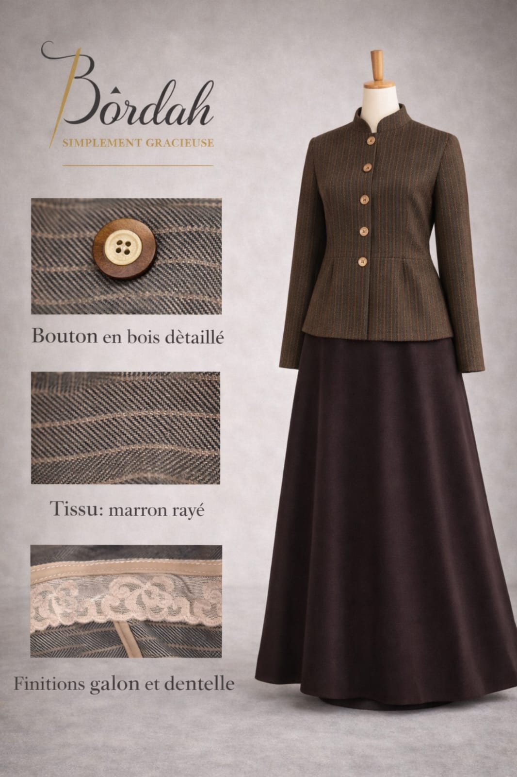 Ensemble élégant  – Jupe longue & veste structurée BORDAH