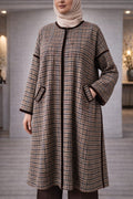 Kimono Oversized Pure Laine Pied-de-Poule – Galon Velours | Bordah