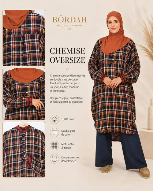 Chemise-Robe à carreaux