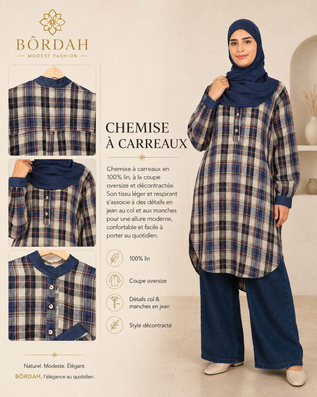 Chemise-Robe à carreaux